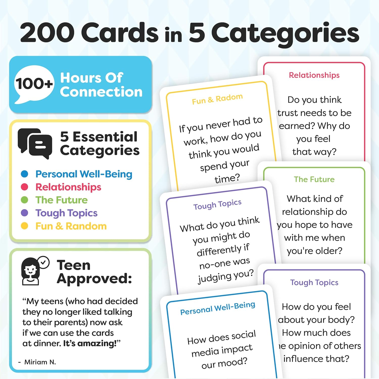 200 Conversation Cards for Teens by Talking Point Cards